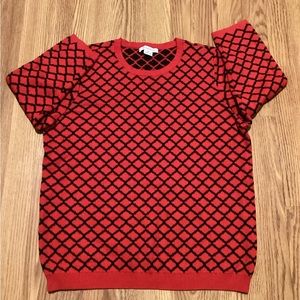 Pretty women sweater brand Liz Claiborne size XL 3/4 sleeve color red and black